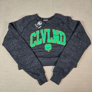 Where I'm From Cleveland CLVLND Shamrock Crop Top Sweatshirt - Small‎ Crewneck